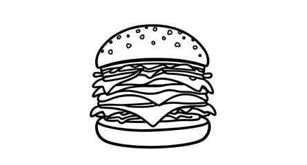 Burger sketch, Beef burger silhouette, Burger top view, Grilled burger icon, Fast food black icon, Flat burger vector, Burger bun silhouette, Burger emoji icon, Monochrome burger, Burger drawing silho