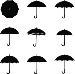 Obraz premium Stay dry and stylish with this diverse set of umbrella icons for design and weather forecasts