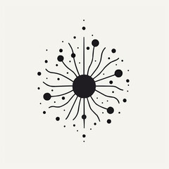 Abstract vector style illustration of synapse connection with circles  