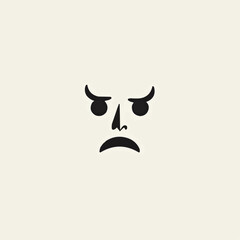 Angry face illustration in vector style for hidden role mask  