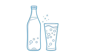 bottle and glass of water