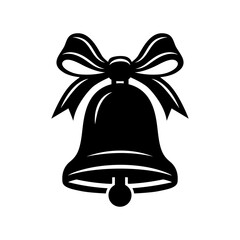 Bell with Bow Silhouette Icon