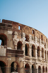 Obraz premium Part of wall detail of colosseum in rome italy