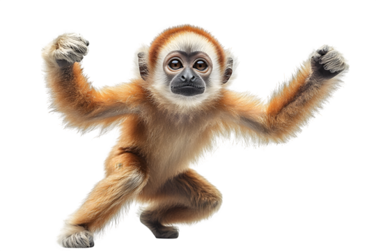 Lar gibbon isolated on white background