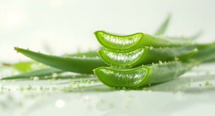 Naklejka premium Aloe vera plant leaves closeup
