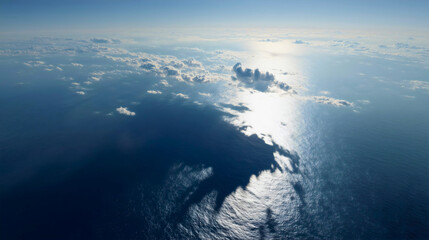 A large cloud formed in the sky above the sea, clouds over the sea a beautiful natural scene.
