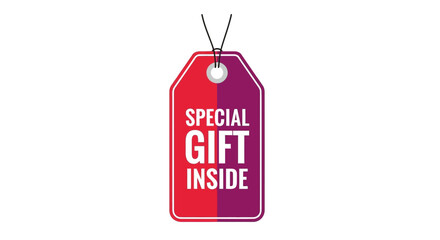 Special Gift Inside Gradient Price Tag Vector Illustration