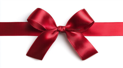 Luxury red satin ribbon with bow 