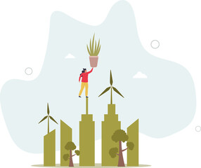 Green new deal or GND with sustainable climate policy .human life.