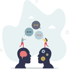 Natural language processing or NLP as AI development tiny person concept.human life.