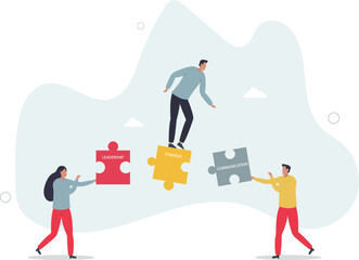 Team collaboration or teamwork with effective partnership.human life.