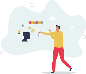 Inner mental intelligence and logic process visualization.human life.