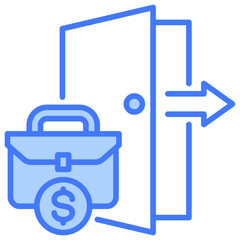 Obraz premium Exit Blue Icon