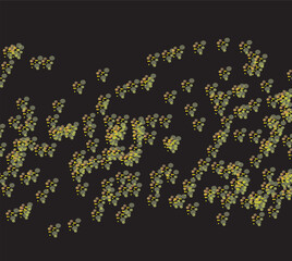 Scattered Small Abstract Floral Elements on Dark Background