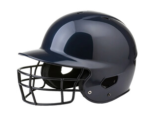Naklejka premium One black baseball helmet isolated on white