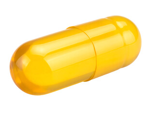 Fish oil capsule isolated on white background with clipping path and full depth of field