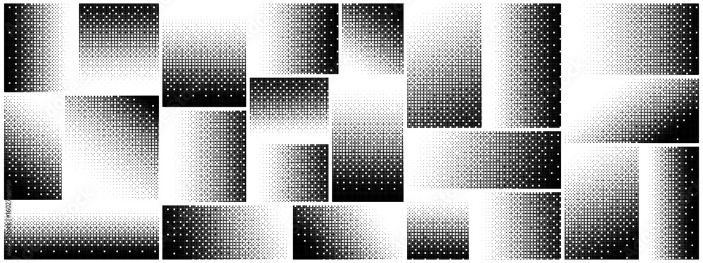 Poster pixel dissolve mosaic fade pattern with dot texture and digital art effects. abstract geometric grid