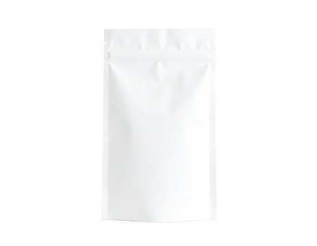 blank packaging white paper bag for instant tea product mock-up isolated on white background with clipping path