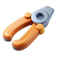 Orange and silver wire stripper tool isolated on transparent background