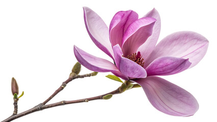 Obraz premium purple magnolia flower magnolia felix isolated on white background PNG, AI GENERATED