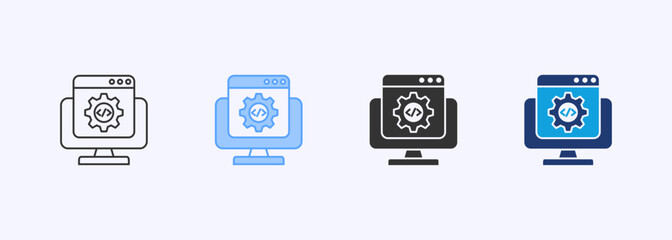 Coding Development Icon Set Multiple Style Collection