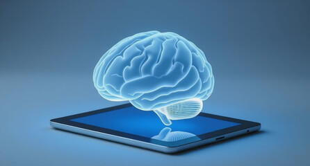 digital brain model on a tablet