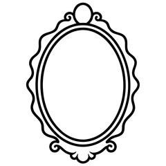 Classic Oval Mirror Outline