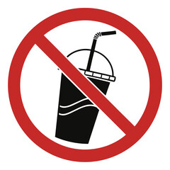 No soda sign shows soda in restricted area, prohibition of unhealthy drink. No soda symbol warns against drinking soda and promotes healthy options. No soda as part of public health campaign.