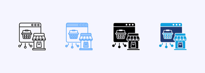 Digital Shop Outline Icon