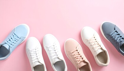 Obraz premium Stylish sneakers in pastel colors
