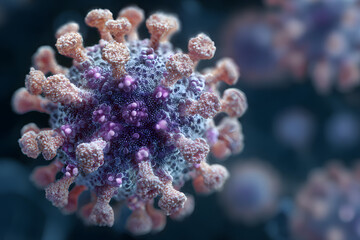 Fototapeta premium Detailed Three-Dimensional Macro View of a Virus or Pathogen Structure