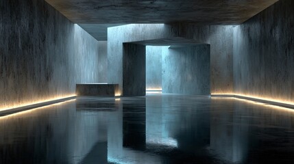 Immersive 3D Rendering of Glowing Neon Lights in Space