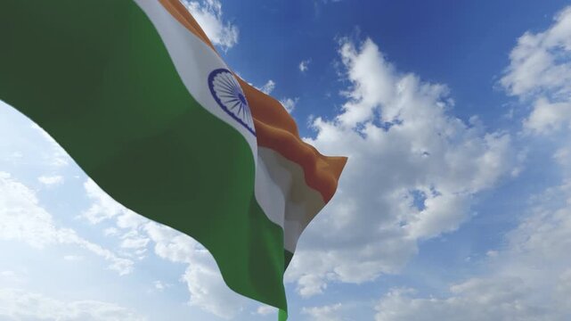 4K Indian Flag Waving in the Sky | Tiranga Animation with Ashoka Chakra