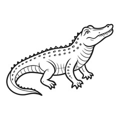 crocodile animal black outline vector silhouette