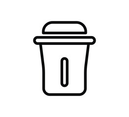 Simple Outline of a Trash Can with Lid for Minimalist Design Needs
