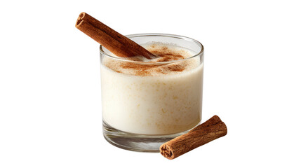 Glass of Milk with Cinnamon Sticks 