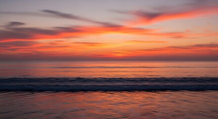 Obraz premium Tranquil Ocean Waves at Dusk, Coastal View, Nature Photography, Summer Vibes