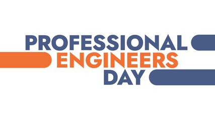 Professional Engineers Day colorful motion graphics seamlessly loopable text animation on a white or black background for wishing and celebrating professional engineers day