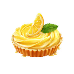 Delicious Lemon Tart with Zesty Filling and Fresh Mint Garnish