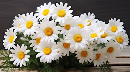 Fototapeta premium A photo of a bouquet of white daisies
