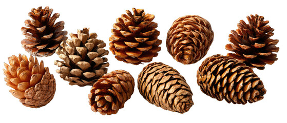Pinecone Collection: A meticulously arranged collection of various pinecones showcases nature's intricate beauty, each with unique textures, colors, and shapes.