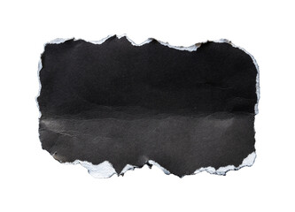 black torn paper isolated on white