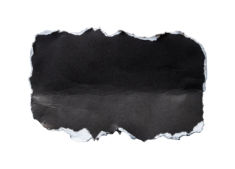 black torn paper isolated on white
