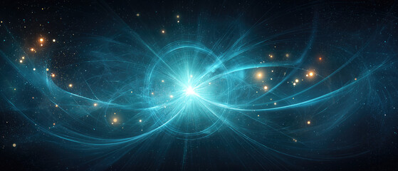 Neon‑Blue Digital Data Tunnel: Swirling Lines & Glowing Particles in Vortex
