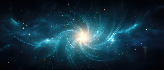 Neon‑Blue Digital Data Tunnel: Swirling Lines & Glowing Particles in Vortex