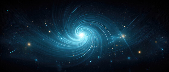 Neon‑Blue Digital Data Tunnel: Swirling Lines & Glowing Particles in Vortex