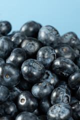 Blueberry Pile Macro Background. Healthy Vegan Superfood.