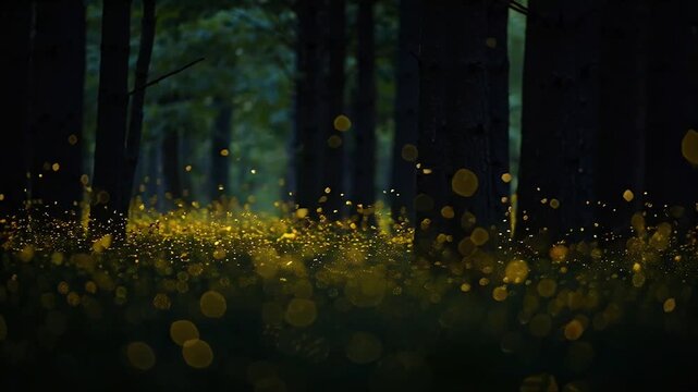 Fireflies in a Summer Forest