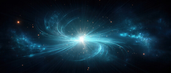 Neon‑Blue Digital Data Tunnel: Swirling Lines & Glowing Particles in Vortex