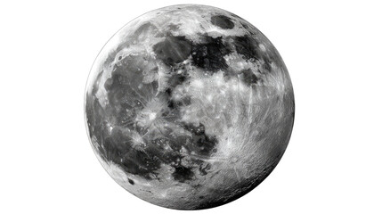 Fototapeta premium Lunar Sphere's Whispers: An intricate, detailed view of Earth's moon, capturing the surface's textures in shades of gray, inviting cosmic contemplation.